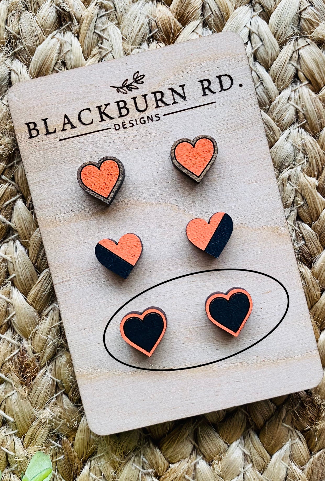 Tiger Color Heart Studs