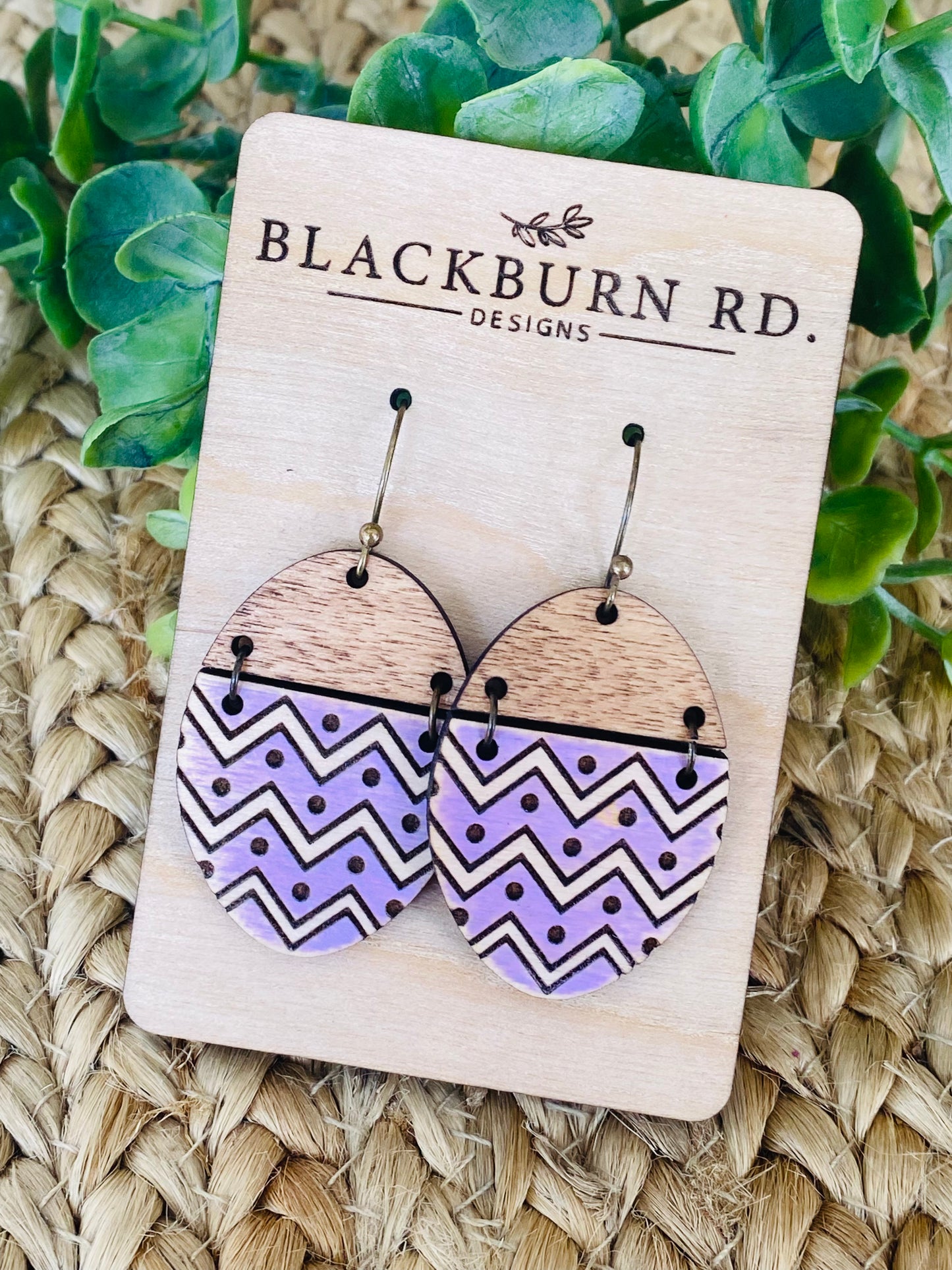 Chevron Easter Egg Dangle Earrings