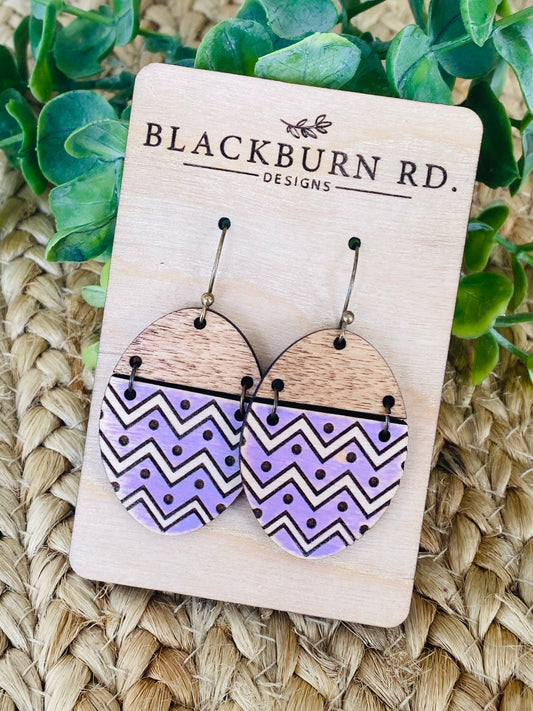 Chevron Easter Egg Dangle Earrings