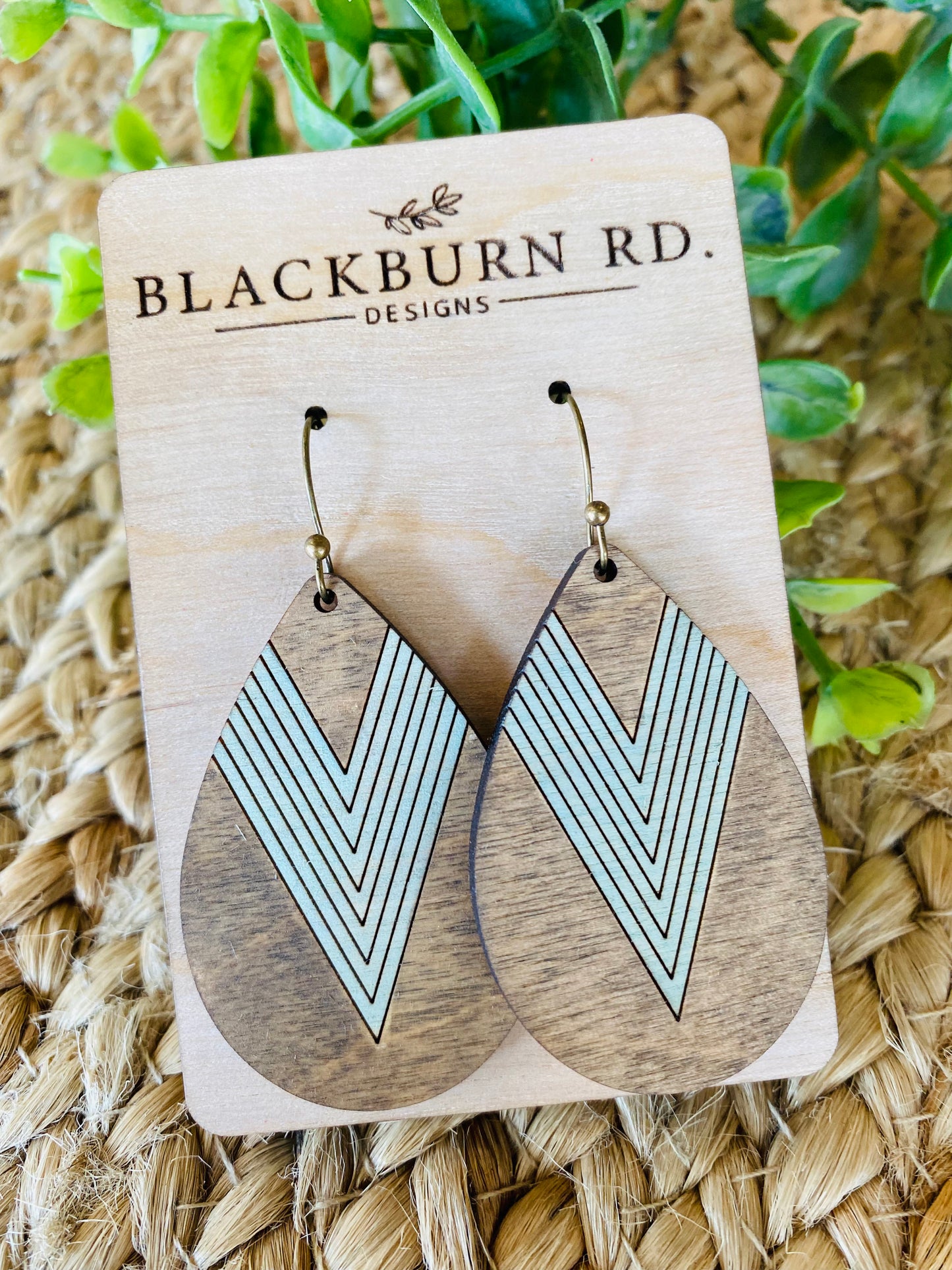 Pointed Stripe Boho Teardrop Earrings